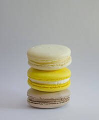 Sweet macarons isolated on white background