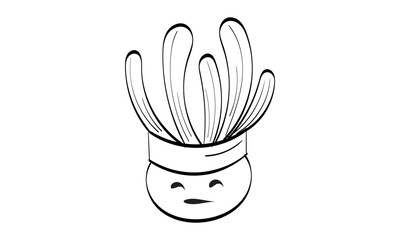 Fototapeta premium Cute Hand Drawn Cactus. Cactus Succulent flower pot.