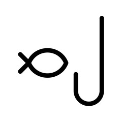 fishing hook icon or logo isolated sign symbol vector illustration - high quality black style vector icons
