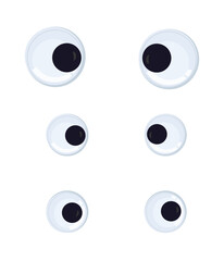 Toy eyes set isolated on white background