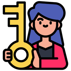 key filled outline icon