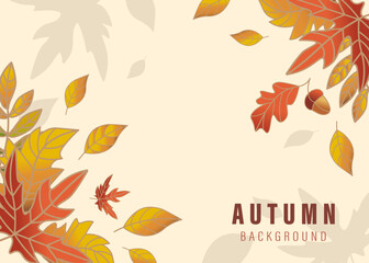 Fototapeta na wymiar vector autumn background with leaves arranged at the corners