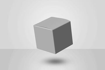 square box mockup on gray background 3d render