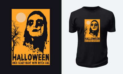 Halloween Day T shirt Design Vector Graphic Illustration for Print on Demand Site and Tees Business