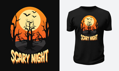 Halloween Day T shirt Design Vector Graphic Illustration for Print on Demand Site and Tees Business