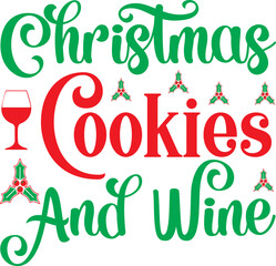 Fototapeta premium christmas cookies and wine svg