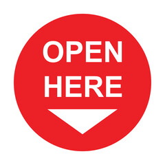 open here sticker or label icon vector
