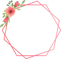 Obraz premium Floral Frame Watercolor