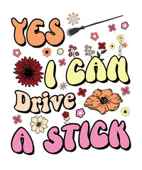 Groovy style Halloween typography t-shirt design, vintage typography t-shirt design, retro Halloween t-shirt design, groovy t-shirt design.