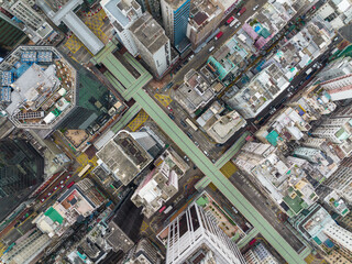 Top view of Hong Kong city