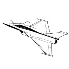 modern jet fighter black and white vector design