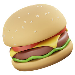 Hamburger Fast Food 3D Icon