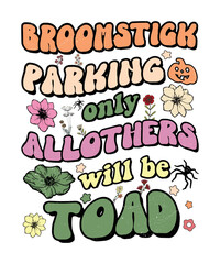 Groovy style Halloween typography t-shirt design, vintage typography t-shirt design, retro Halloween t-shirt design, groovy t-shirt design.