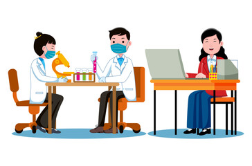 Set of professions characters and objects in flat design style