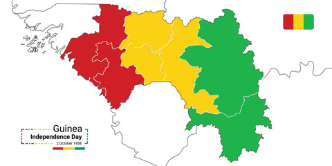 The official flag of Guinea to celebrate independence day