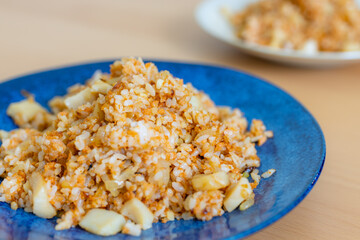 Homemade chinese fry rice on plate