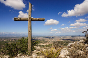Pl&aacute; de mallorca desde el santuario de Nuestra Senyora de Cura. Algaida, Pla de Mallorca.Mallorca.Islas baleares. Espa&ntilde;a.