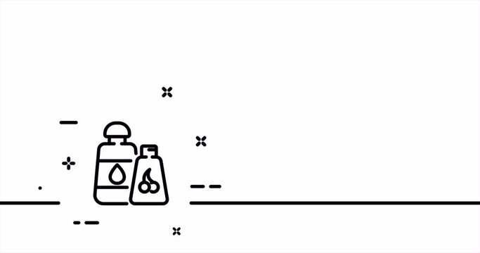 Salt shaker. Sugar, Sweetness, sugar cubes, coffee, tea, saucepan, cup, diabetes, sugar bowl, flour. Dessert concept. One line drawing animation. Motion design. Animated technology logo. Video 4K
