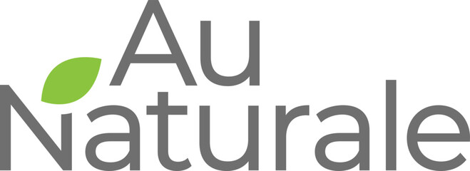 au natural green leaf logo icon unit for packaging design