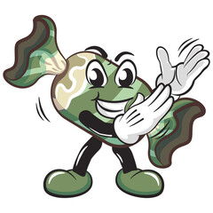 candy character mascot illustration vector being fighter