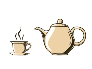 tea cup and tea pot set