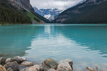 The beautiful lake Louise in Alberta with its turquoise water