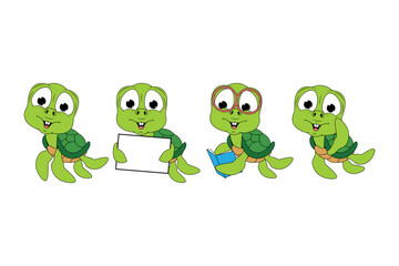 cute turtle animal cartoon graphic