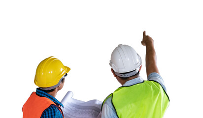 Construction concept , Foreman officer inspector defect about engineer&architect work home building...