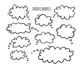 Thought bubble icon design. Smooth cloud Doodle Thought bubble icon trendy hand drawn outline style.