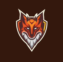 Orange Fox Esport Vector Logo