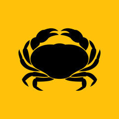 Fototapeta premium Crab silhouette. Logos. Crab on a yellow background