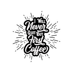 Fun Rustic Retro Typography Art Coffee Theme