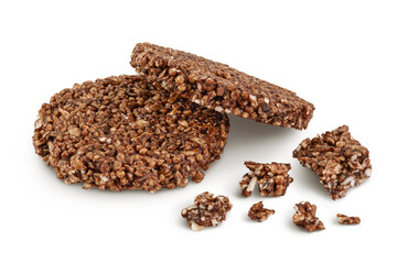 amaranth cookies with carob isolated on white background. Healthy food.