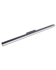 LED lights, track LED lamp. Office lighting. Composition of linear lamps. New technologies. High power linear SMD white lighting LED isolated on white background