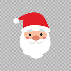 Obraz na płótnie Canvas Cute Christmas character icon. Santa Claus face