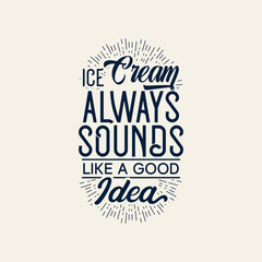 Fun Retro Typography Art Ice Cream Themes 