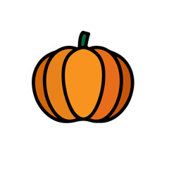 Vector flat icon of pumpkin vegetable. halloween traditional logo template.