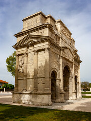 Obraz premium View of the Roman triumphal arch of Orange, France