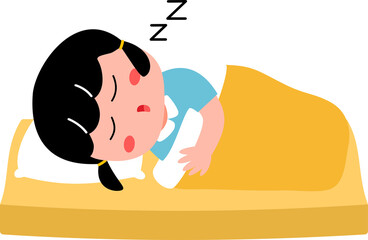 Girl Sleeping on the bed