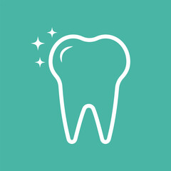 Dental logo Template vector illustration icon design tooth icon. Modern denistry logo. Perfect tooth with stars.