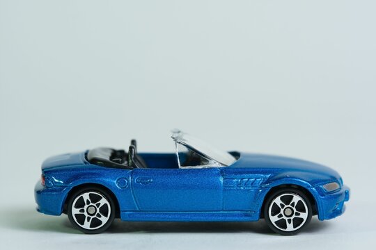 Blue Cabriolet Sports Car, Toy Car, Model