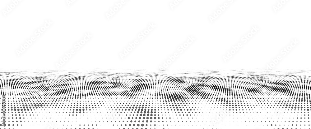 Aufkleber dynamic flow of digital particles. perspective grid of interlaced dots. network connection structure