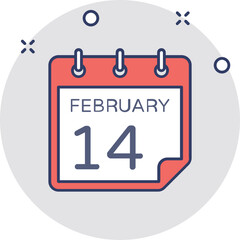 14 February Vector Icon