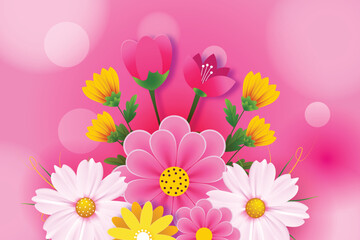 pink and white flowers