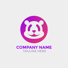 Panda logo design. Color panda. Animal logo. Creative logo. Sweet logo