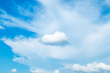 many beautiful white clouds in the sky.