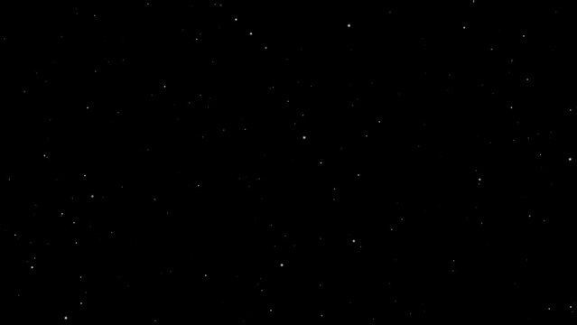 Twinkling sparkling stars. Isolated on black background. Animated night sky. Loop. Stars overlay. 23,98 fps