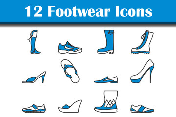 Fototapeta premium Footwear Icon Set