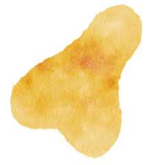 Watercolor Abstract shape yellow blob.