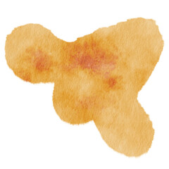 Watercolor Abstract shape yellow blob.
